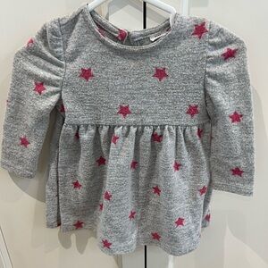 Gray and Pink Star Kids dress. Baby gap. 6-12m.